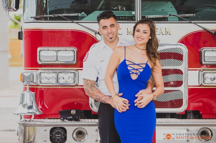 Miami Firefighter Engagement Session - Photography by Santy Martinez
